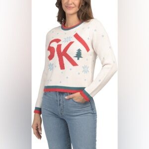 Cupcakes & Cashmere | NWT Apres Ski Off White Sweater with Snowflakes Sz Large